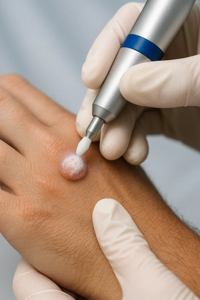example of wart removal Lymington using cryopen