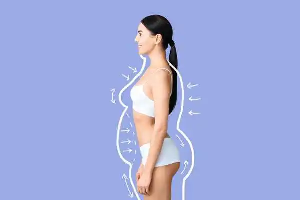 image of woman experiencing fat reduction treatment Lymington