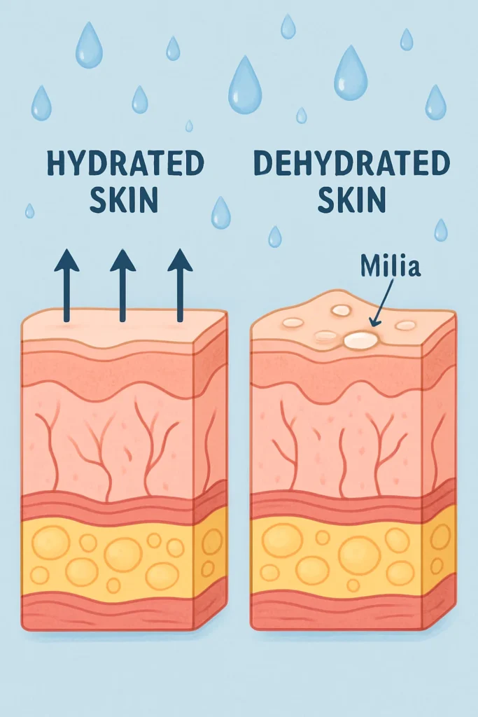 The importance of hydration and milia production Lymington